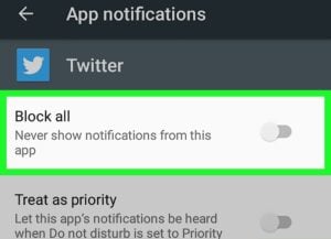 Block Notification in Twitter